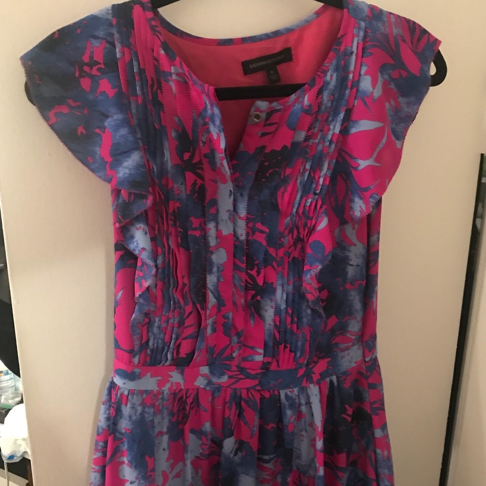 Blue and purple Banana Republic floral dress
